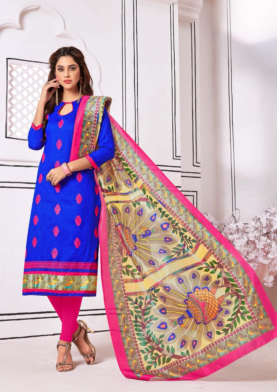 Gangour Presents Block buster Slub Cotton Dress Material Collection Gangour Presents Block buster Slub Cotton Dress Material Collection